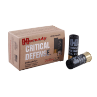 HORNADY Critical Defense 12 Gauge 2.75in 00 Buckshot Ammo, 10 Round Box (86240)