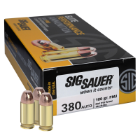 SIG SAUER 380 Auto 100gr FMJ 50 Box Elite Ball Ammo (E380B1-50)