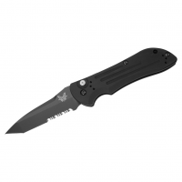 BENCHMADE Auto Stryker Black Blade Serrated Tanto Auto Assist Folding Knife (9101SBK)