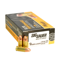 SIG SAUER Elite Performance 9mm 124 Grain FMJ Ammo 50 Round Box (E9MMB2-50)