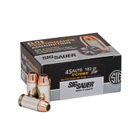 SIG SAUER Elite Performance 45 ACP 185 Grain V-Crown JHP Ammo 20 Round Box (E45AP0-20)