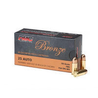 PMC Bronze .25 ACP 50 Grain FMJ Ammo 50 Round Box (25A)