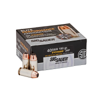 SIG SAUER Elite Performance 40S&W 180 Grain V-Crown JHP Ammo 50 Round Box (E40SW2-50)