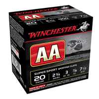WINCHESTER AA 20Ga 7/8oz 2.75in #7.5 Lead Shot 25rd Box Shotshells (AASC207)