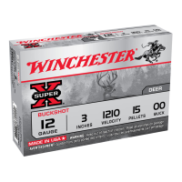 WINCHESTER Super-X 12Ga 3in 15 Pellets 00 Buck 5rd Box Shotshells (XB12300)