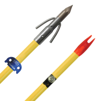 AMS BOWFISHING Chaos QT Point Lava Crux Carbon Cored Fiberglass Arrow with Yellow Shaft and  EverGlide Safety Slide (A608)