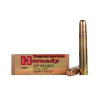 HORNADY Dangerous Game 458 Win. 500 Grain DGS Superformance Ammo, 20 Round Box (8585)