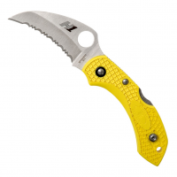 SPYDERCO Dragonfly 2 Salt Lightweight Yellow Hawkbill 2.3in Knife (C28SYL2HB)