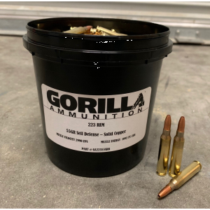 Gorilla Ammunition .223 REM 55gr Self Defense - 150 Round Bucket
