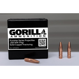 Gorilla 308 Win 175gr Solid Copper Fracturing Projectiles (Quantity of 50) NOT LOADED AMMO