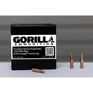 Gorilla 243 Win 85gr Solid Copper Fracturing Projectiles (Quantity of 50) NOT LOADED AMMO
