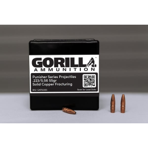 Gorilla 223 Rem 55gr Solid Copper Fracturing Projectiles (Quantity of 50) NOT LOADED AMMO