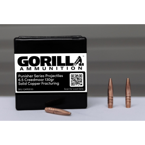 Gorilla 6.5 Creedmoor 130gr Solid Copper Fracturing Projectiles (Quantity of 50) NOT LOADED AMMO