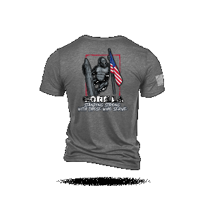 Gorilla Ammunition Nine Line Standing Strong Shirt - Grey (Size: Large)