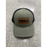 Gorilla Ammunition Leather Patch Trucker Hat (Color: Loden, Black)