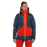 La Sportiva Supercouloir GTX Pro Women's Jacket (2024), Cherry Tomato/Storm Blue, Small