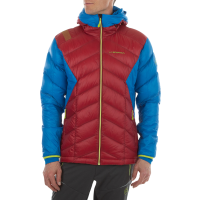 La Sportiva Aiguille Men's Down Jacket, Sangria/Electric Blue, XS