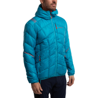 La Sportiva Pinnacle Men's Down Jacket, Tropic Blue/Cherry Tomato, Small