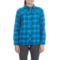 La Sportiva Rambler Women's Flannel Shirt (2024), Storm Blue/Cherry Tomato, XS
