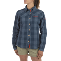 La Sportiva Andes Women's Long Sleeve Shirt, Storm Blue/Cherry Tomato, Small