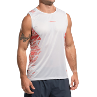 La Sportiva Pacer Men's Tank Top, Chalk/Mountain Red, Large
