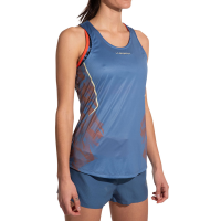 La Sportiva Pacer Women's Tank Top, Moonlight/Cherry Tomato, Medium