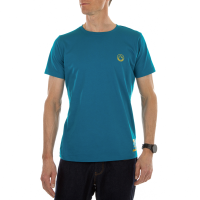 La Sportiva Climbing On The Moon Men's T-Shirt, Turchese/Giallo, Large