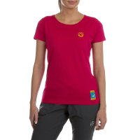 La Sportiva Climbing On The Moon Women's T-Shirt, Fucsia/Giallo, Small
