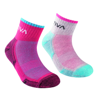 La Sportiva Kids Running Socks, Malibu Blue/Hibiscus, Medium