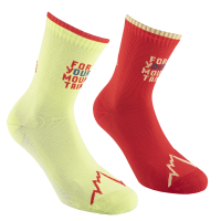 La Sportiva For Your Mountain Socks, Zest/Cherry Tomato, Small