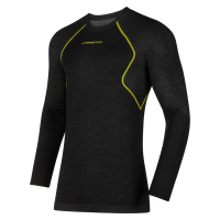 La Sportiva Wool40 Aero Men's Longsleeve Shirt, Black/Yellow, Large