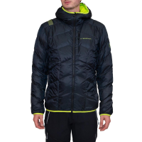 La Sportiva Pinnacle Men's Down Jacket, Black/Lime Punch, Medium