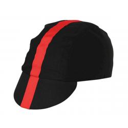 Pace Sportswear Classic Cycling Cap (Black/Red) (Universal Adult) - 14-0102