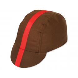 Pace Sportswear Classic Cycling Cap (Chocolate w/ Red Tape) (Universal Adult) - 14-0103