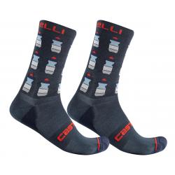 Castelli Men's Pazzo 18 Socks (Savile Blue) (S/M) - R19562414-2