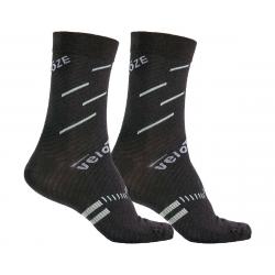 VeloToze Active Compression Wool Socks (Black/Grey) (S/M) - CSW-BLG-01-SM