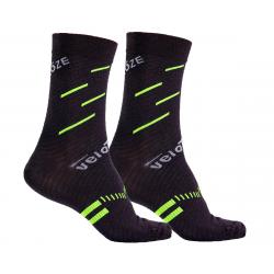 VeloToze Active Compression Wool Socks (Black/Yellow) (S/M) - CSW-BLY-06-SM