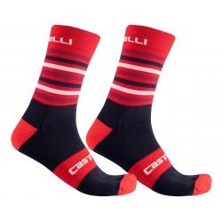 Castelli Men's Gregge 15 Socks (Red/Savile Blue) (S/M) - R17560023-2