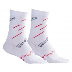 VeloToze Active Compression Cycling Socks (White/Red) (L/XL) - CSC-WHR-02-LXL