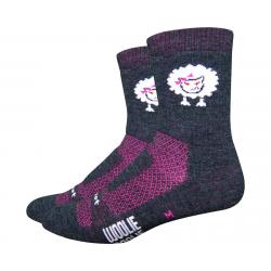 DeFeet Woolie Boolie 4" Baaad Sheep Sock (Charcoal/Neon Pink) (M) - WBBADSP201