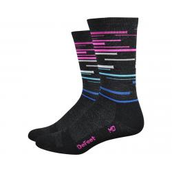 DeFeet Wooleator 6" DNA Socks (Charcoal/Blue/Pink) (S) - WATDNA101