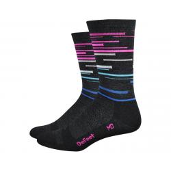 DeFeet Wooleator 6" DNA Socks (Charcoal/Blue/Pink) (XL) - WATDNA401