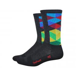 DeFeet Wooleator 6" Karidescope Sock (Charcoal Grey/Multi) (L) - WATKARIDE301