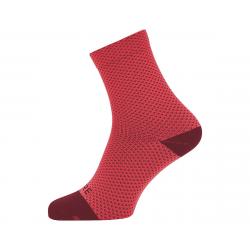 Gore Wear C3 Dot Mid Socks (Hibiscus Pink/Chestnut Red) (S) - 100260-AKAJ-35-37