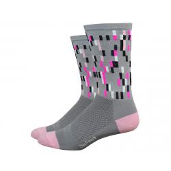 DeFeet Aireator 6" Sock (Barnstormer Pixel Grey/Pink) (L) - AIRTPIXGRPN301