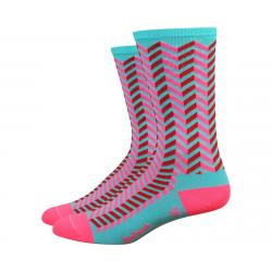 DeFeet Aireator 6" Barnstormer Vibe Socks (Neptune/Flamingo Pink) (M) - AIRTVIBENFP201