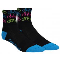 DeFeet Aireator 3" D-Logo Socks (Cool Bikes-Pink) (S) - AIRCBBB101