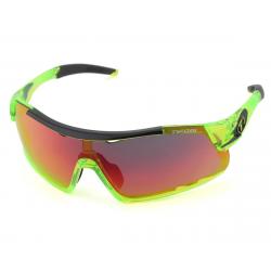 Tifosi Davos Sunglasses (Crystal Neon Green) (Clarion Red, AC Red & Clear Lenses) - 1460105621