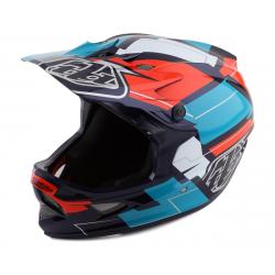 Troy Lee Designs D3 Fiberlite Full Face Helmet (Vertigo Blue/Red) (M) - 198135003