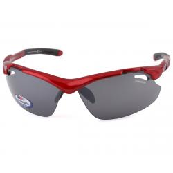 Tifosi Tyrant 2.0 Sunglasses (Metallic Red) (Smoke, AC Red, & Clear Lenses) - 1120102701